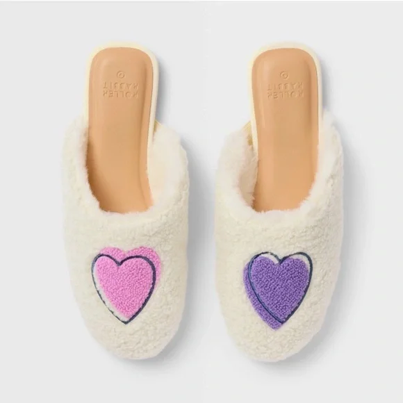 Roller Rabbit x Target Women’s Disco Hearts Fuzzy House Slippers - Picture 1 of 8